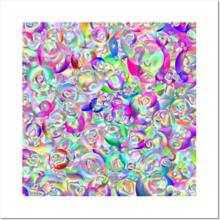 Shiny Colorful Iridescent Marble Pattern Posters and Art